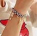 Womens Bracelet Flower Love Star Poker Eiffel Tower Flower Bracelet Fashion Elegant Leather Rope Crystal Woven Charm Bracelets Anklets for Women Gifts, Leather,