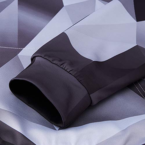 Raisevern Men Women Cool Hoodies Funny Diamond Pullover 3D Grey Geometric Long Sleeve Shirts Colorful Casual Funny Geometry Drawstring Hooded Sweatshirt With Pockets #TOP4