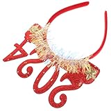 [Toyvian] 2024新年カチューシャ 大晦日パーティー用品 スパンコール装飾 繊細デザイン 写真撮影用小道具 グループ写真用 元旦カーニバル向け