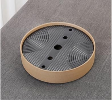 Kamelar.Lava Dry Ice Sushi Tray, Serving plate Sashimi Sushi Steak, Ceramic Serving Plate, Japanese Sushi Beef Sashimi plate, Dry Ice Food Serving Plate, Serving Plate 8.5 inches (black)