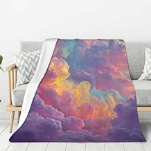 Couch Throw Blankets Sunset Cloud Gradient, Colorful Sky Design,Machine-Washable, Non-Shedding Lightweight Travel Blanket,Soft Plush Blankets for Sofa and Living Room,Bedroom 60x80 inch