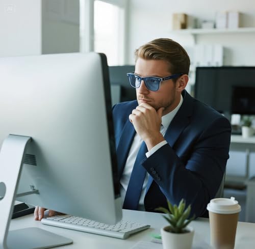 Image of 99.9% Blue Light Blocking Glasses For Men Women Anti-Fatigue Computer Gaming Sleep Glasses Reduce Eye Strain