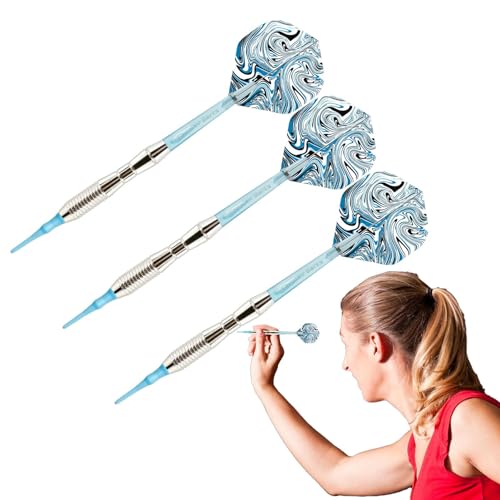 Tedious Bar-Darts-Set,Bar-Darts - 3-teiliges -Set für Softdarts mit Farbverlauf | Dart mit weicher Spitze, Partygeschenk mit lebendigen Flügen, Dartspielzeug für Erwachsene, Barspiele