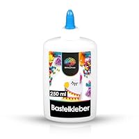 OfficeTree 250 ml Flüssigkleber Bastelkleber Lösungsmittelfrei - Bastelleim Kleber für Kinder geeignet - Transparent Trocknend für Große und Kleine Projekte