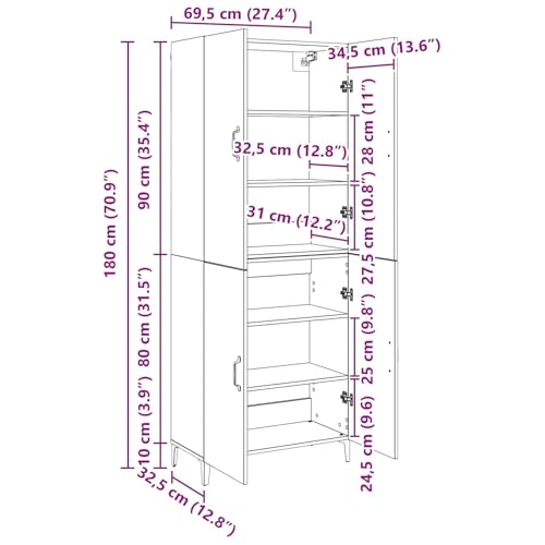 Aparador de madera de alta calidad con cuatro puertas batientes 3