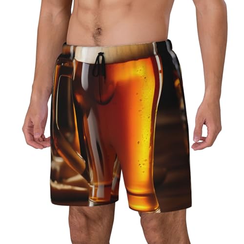 Beer Print Men Stylish Functionality Swim Trunks Breathable Beach Shorts Surfing Gym Fishing2