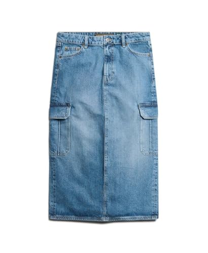 Jupe en jean mi longue à poche cargo femme Superdry - vue 7