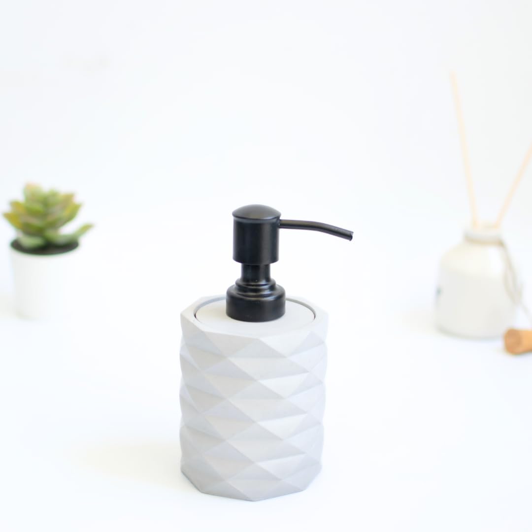 Dwell dapper | Concrete Made Toothbrush Holder | Hand Crafted | Multi-Purpose Pen Holder, Remote Holder | Stripe Design (Grey) — Amazon image 9