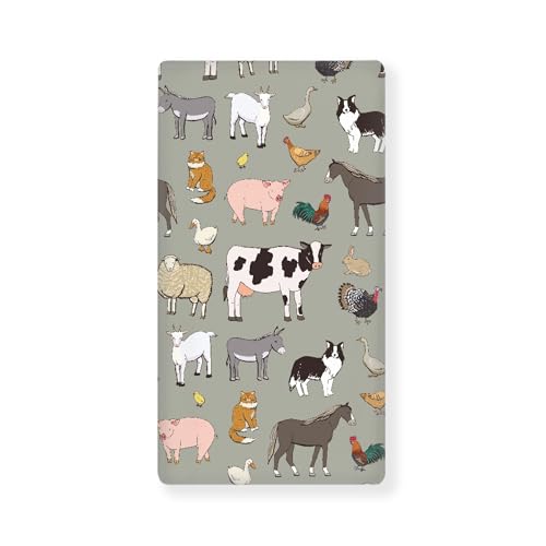 Image of JEPFEIXIA Farm Animals Fitted Crib Sheet for Boys Girls Cow Sheep Rooster Pig Horse Baby Sheet for Standard Crib and Toddler Cute Animal Nursery Bed Mattress Sheets 28"x52"