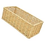 UTHCLO Vintage Handgefertigter Aufbewahrungskorb aus Imitations Rattan Vielseitiger Küchenutensilienhalter für Löffel Gabeln Gewürzflaschen Stabile Aufbewahrungskiste für Haushalt und