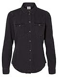 Knopfleiste VERO MODA Damen Jeanshemd VMMaria Shirt in Denim-Optik 10209106 Black S