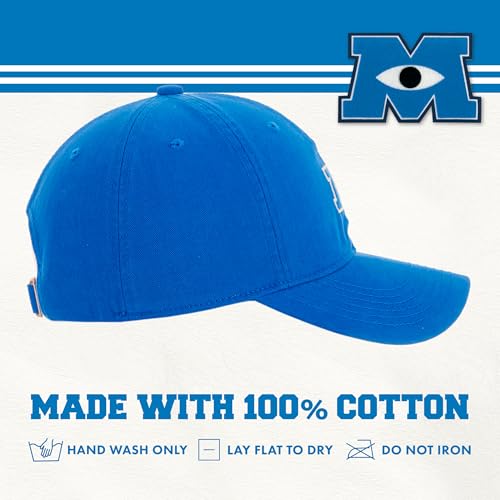 Image of Concept One Unisex Adult Disney Pixar Monsters Inc Monsters University Baseball Cap, Adjustable Dad Hat, Blue
