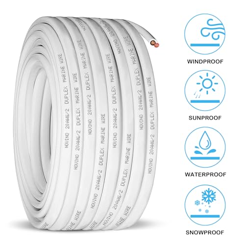 Image of 20 Gauge Marine Wire Duplex Marine Grade Wire,20 AWG 100ft Tinned Copper Oxygen-Free Insulated Red& Black Electrical Cable for Boat /Automotive /RV /Camper /Trailer