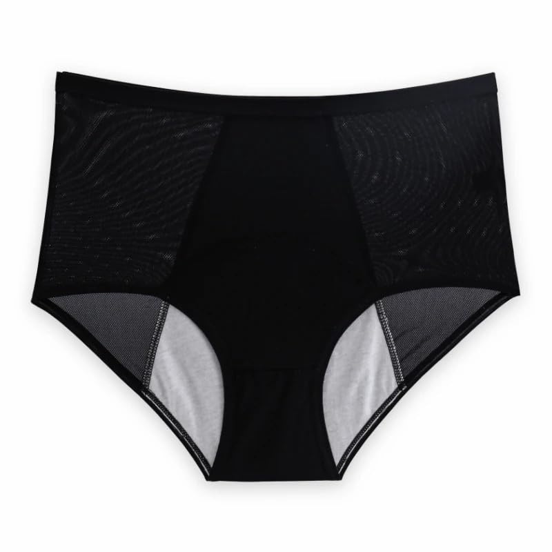 Bragas menstruales for mujer, 5 unidades, cintura alta, antifugas, tallas grandes, tallas L-8XL(Black-5pcs,5XL)