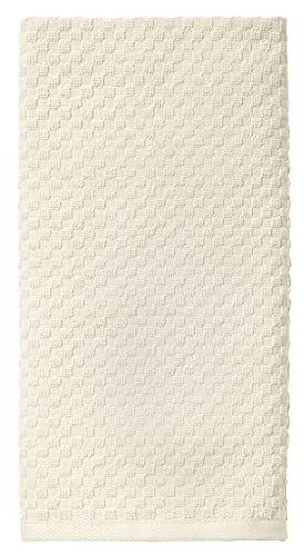 Cotton Craft Amazing Kitchen Towels - 12 Pack - 100% Cotton Euro Café Waffle Weave Dish Towels Set - Soft Absorbent Quick Dry Low Lint - Reusable Terry Pantry Bar Cleaning Cloth - Large 16X28 - Ivory #TOP2