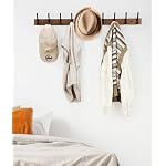 Coat Rack Wall Mount, 16.5 Inches Wood Coat Hooks, Wall Hooks for Hanging, Hat Rack Bag Hanger Key Holder for Wall, Purse Hanger Towel Racks for Bathroom (1Pack, Brown) - Image 5