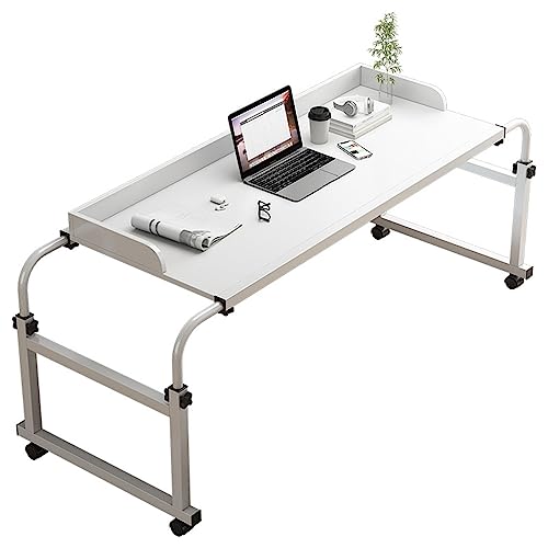 Table de lit mobile à roulettes pour ordinateur portable, idéale pour les lits jumeaux/double/grand lit, parfaite pour le travail et les loisirs