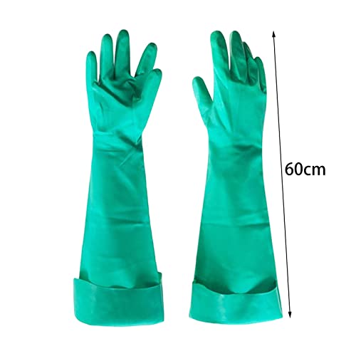 Guantes de goma industriales repetibles, impermeables y resistentes, largo de 60 cm 4