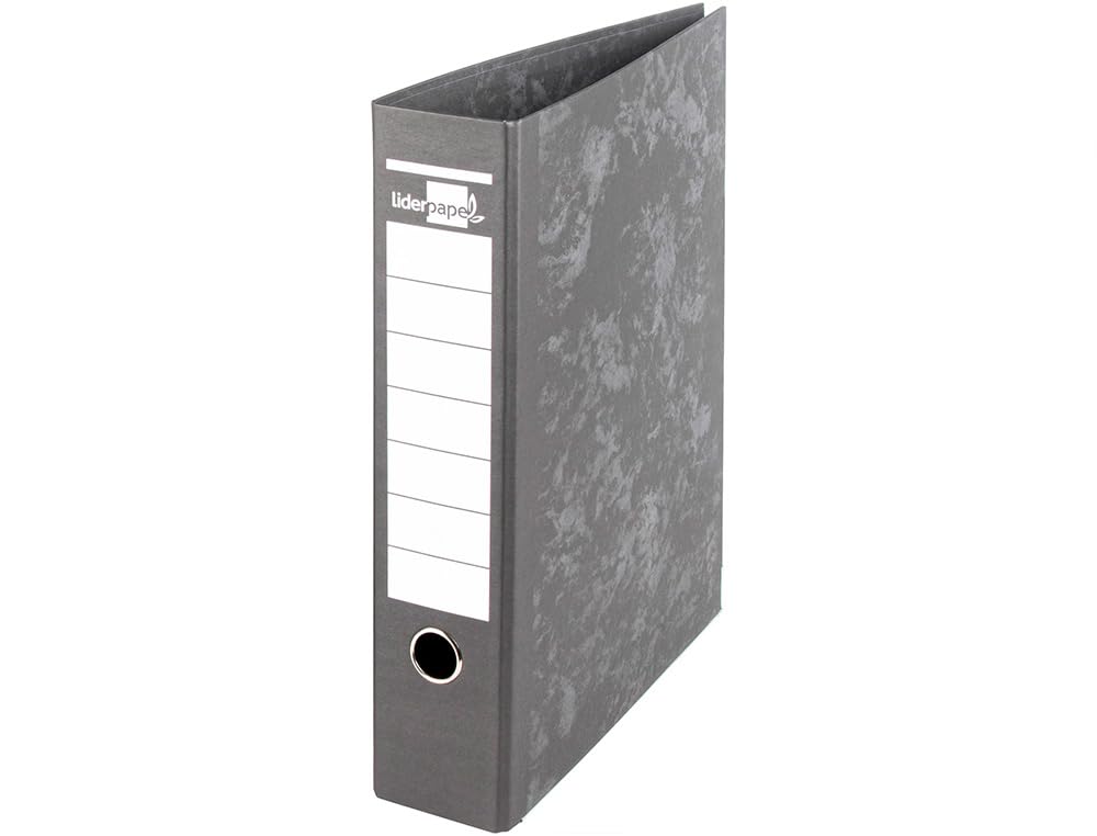 Lever Arch File liderpapel A4 Carton Lined Without Rado 80 mm Spine Black Compressor Metalico