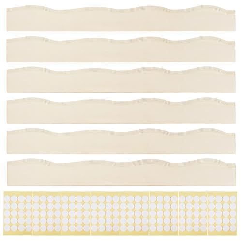 OUPADOS Juego de 24 listones de madera decorativos sin pintar (40 x 4 cm) con puntos adhesivos para decoración de casa, casa de muñecas, armario, estantería y puerta de ventana