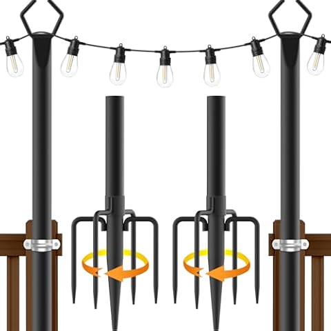 AILBTON 2 Pack 10Ft String Light Poles Cover