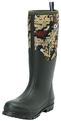 Duck and Fish 16 inches Fishing Hunting Neoprene High Rubber Overlay Molded Outsole Knee Boot (12 Men, CAMO)