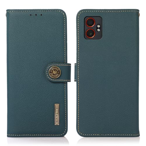 Coque Galaxy A17 et XCover7 Pro housse en cuir de vache vert