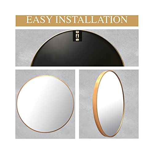 Mirrorize Gold Round Mirror 20" for Living Room Wall Decor, Decorative Circle Mirror, Bathroom Vanity Mirror, Large Circular Mirror for Entryway (IMP8545) by Mirrorize - Image 7
