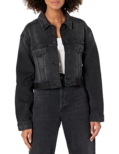 Calvin Klein Jeans Damen Oversized Cropped Denim Jacke Jeansjacke, Schloss,...