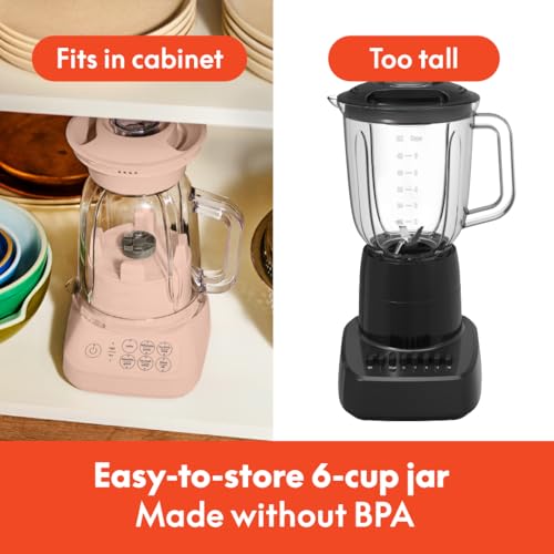 bella 10 Speed Countertop Blender, Juicer & Smoothie Maker, Fits-anywhere™ Kitchenware, Slim Flip & Store Design, Dishwasher Safe 48oz Capacity Pitcher & Lid, Stainless Steel Blade, 450 Watt, Blossom by BELLA - Used condition - Image 2