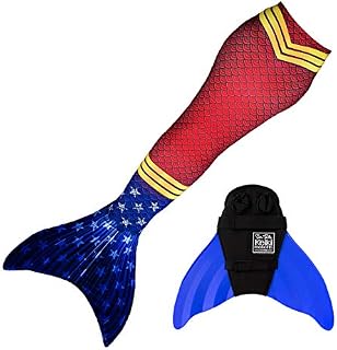 Sun Tails Mermaid Tail + Monofin for Swimming (3- Child XL (10/12), Super