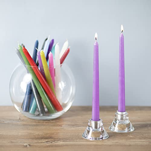 Candwax 10 Inch Taper Candles Set Of 12 - Dripless Taper Candles And Unscented Candlesticks - Perfect As Dinner Candles And Household Candles - Lilac Candles #TOP6
