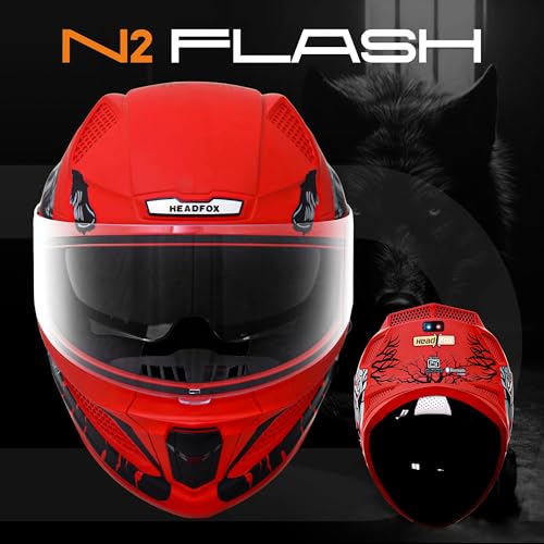 HEADFOX Store HEADFOX N2F Wolf Full Face Bluetooth Helmet for Bike - Image 6