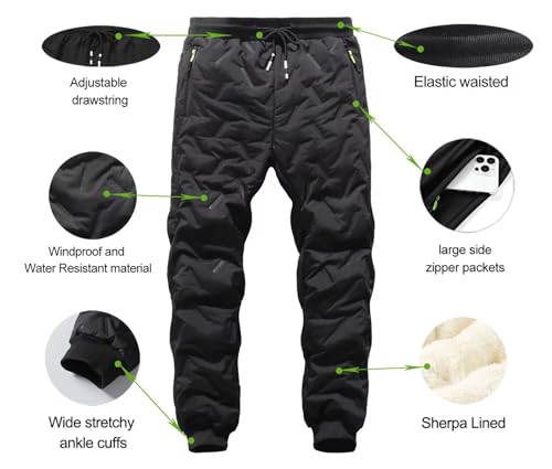Boy's Winter Snow Pants Sherpa Lined Sweatpants Thicken Warm Fleece Pants Sports Jogger Pants3