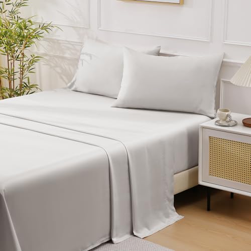 Swiftify 100% Organic Viscose Derived from Bamboo, 4-Piece King Bed Sheet Set, Ultra Soft...
