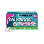 Gaviscon Double Action Tablets, Mint Flavour, 48 Tablets, Indigestion and Heartburn Relief, Indigestion Tablets, Acid Reflux, Antacid, Gets to Work Instantly, Lasts 2X Longer, Antacids
