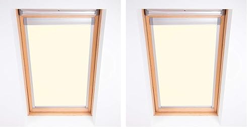 Bloc Skylight Blind for Velux Roof Windows Blockout, Cream, M04 (Pack of 2)