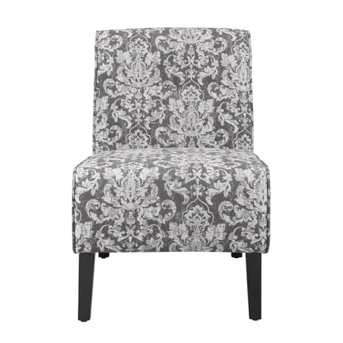 Sillón con tapizado floral gris moderno miniatura 4