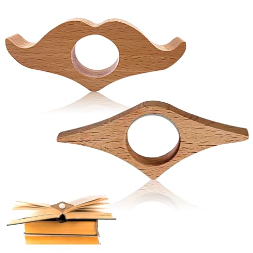 Kytpyi Separador de Hojas para Libros, Le Portarpáginas del Libro, 2 Piezas Soporte para Páginas de Libros de Madera para Leer Regalo, Accesorios Lectura Creativo para Maestro Alumno Amigo