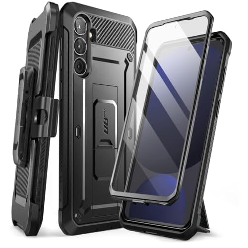 SUPCASE for Samsung Galaxy S24 FE Case with Stand & Belt-Clip, [Unicorn Beetle Pro] [Built-in Screen Protector] [Military-Grade Protection] Heavy Duty Rugged Phone Case for Galaxy S24 FE, Bl
