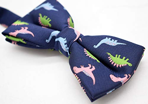 Carahere Little Boy's Handmade Pre-Tied Patterned Bow Ties For Kids (One Size, Dinosaur Pattern-5) #TOP4