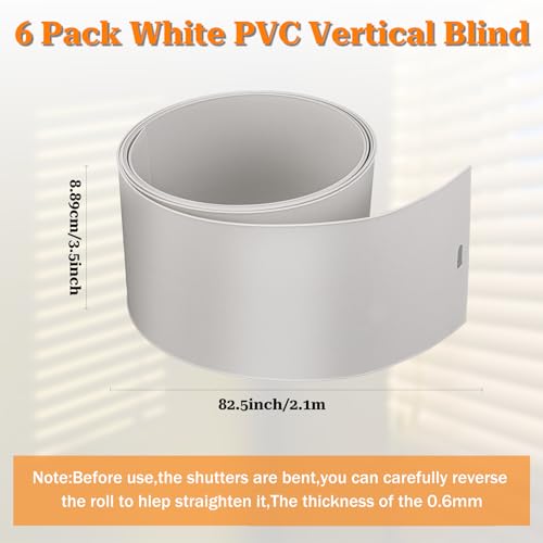 50 Pieces White Vertical Blind Replacement Slats and Repair Tabs 6 Pieces PVC Vertical Blind Slats Replacement Parts with 32 Pieces Clear Vertical Blind Repair Tabs and 12 Pieces Vertical Blind Stem - Thumbnail 3