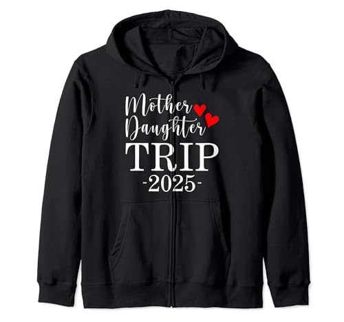 Mother Daughter Trip 2025 Cute Heart Vacation Matching Sudadera con Capucha