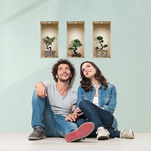 The Nisha Art Magic 3D Vinyl Removable Wall Sticker Decals Diy, Set Of 3, Bonsai #TOP5