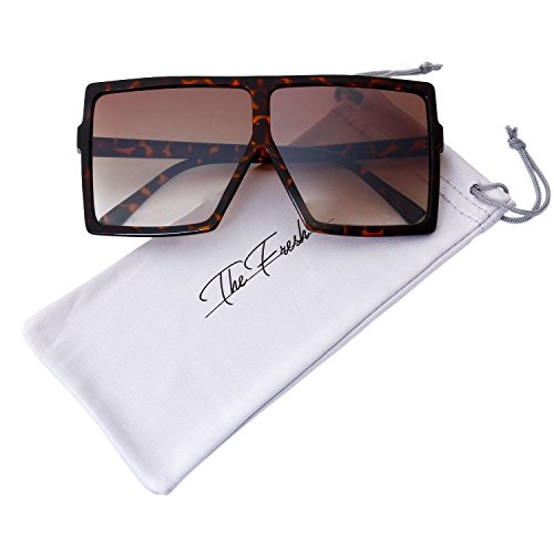 Image of The Fresh Large Oversized Fashion Square Flat Top Sunglasses - Exquisite Packaging
