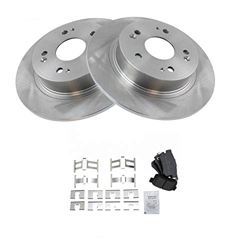 Image of TRQ Rear Brake Pad and Rotor Set Semi Metallic | For 2016-2019 Acura ILX 2005-2007 Honda Accord