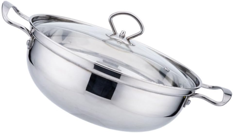 Olla de acero inoxidable Alipis con tapa de vidrio para cocina por inducción