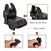 TFFUAM Foldable Fiber Optic Nylon Sights Flip Up Front and Back Sights Fiber Sights Set Back Up Sight Fit for Picatinny and Weaver 20mm Rails (Front Red+Back Green 1)