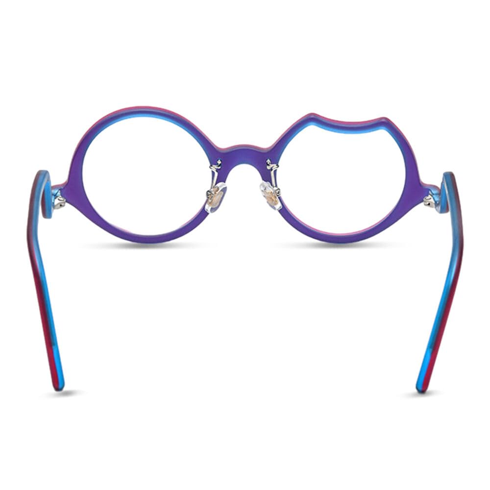 Quadrat Runden Lesebrille Acetat, Asymmetrischer Rahmen, Lesebrillen Blaulichtfilter Sicht Männer Frauen, Lesehilfe für Herren & Damen