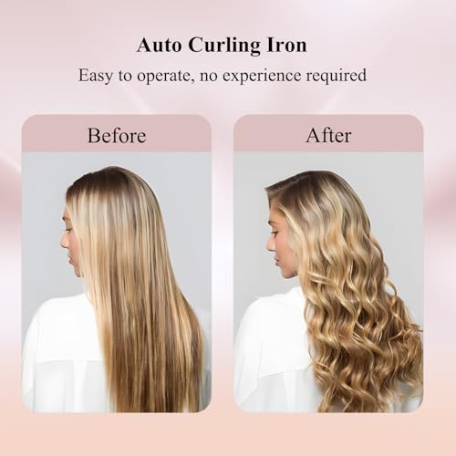 Großcat Rizador de Pelo Automático, rizos y ondas de 25 mm, Plancha Rizadora de Pelo con 14 Ajustes de Temperatura, 1 hora de apagado automático, Rotación de 360 - imagen 3